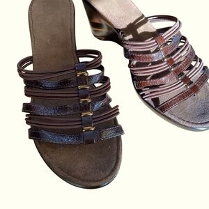 Brown Strappy Women's Wedge Sandals